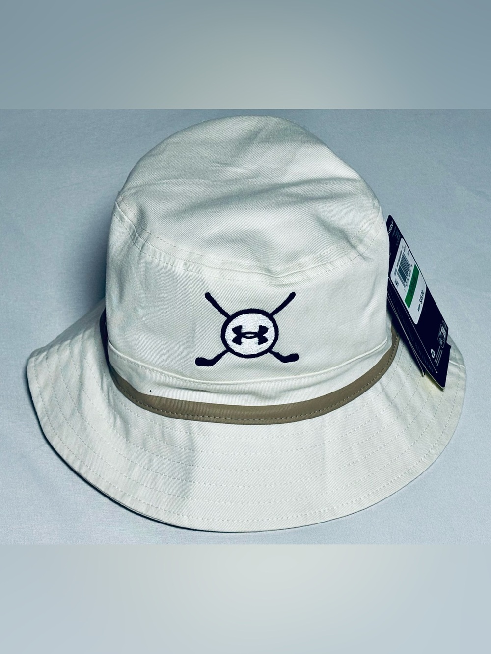 Under Armour Golf Embroidered UPF50 Bucket Hat Unisex L/XL Cream Tan NWT